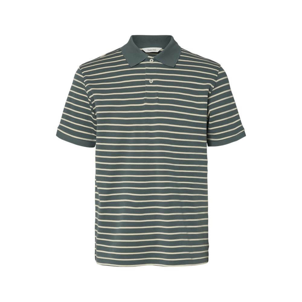 Selected Homme Dean Stripe Short Sleeve Polo Shirt